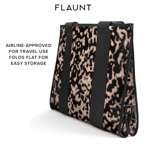 FLAUNT Everyday Tote Bag with Phone Pouch for Women - Lightweight, Airline Approved, Easy To Carry, Foldable & Washable - color: Blonde Tortoise Shell