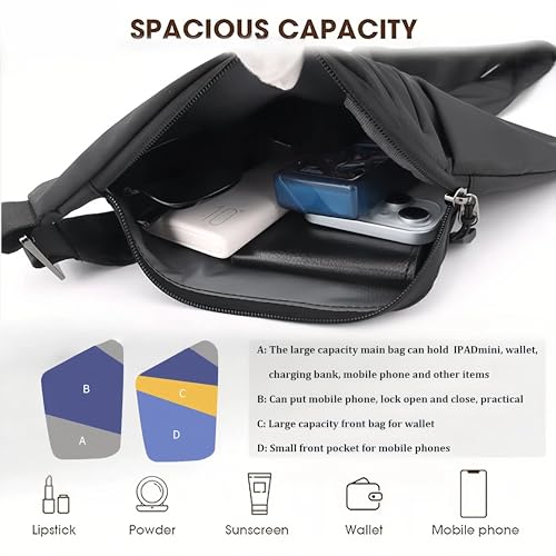 Crossbody Travel Bags for Women, Anti Theft Proof Safe Slim Sling Travel Purses, Personal Flex Shoulder Bag for Men Women - color: Blue-new, size: Left Shoulder