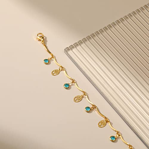 Yumikoo 18k Gold Plated Anklet Ankle Bracelets for Women - style: Cubic Zirconia