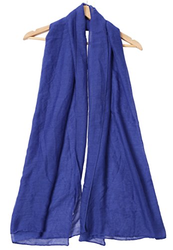 woogwin Women's Cotton Scarves Lady Light Soft Fashion Solid Scarf Wrap Shawl - color: Loyal Blue
