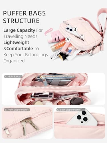WESTBRONCO Small Crossbody Bags for Women Nylon with Adjustable Strap, Zipper Crossbody Purse, 1L Shoulder Bag for Travel - color: Pink-new