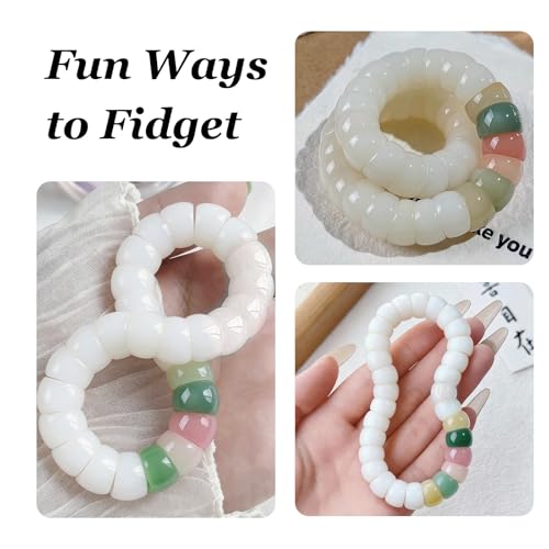Fidget Bracelet Natural Bodhi Seeds Beaded Bracelets Zen Fidget Stretch Bracelets Alleviate Anxiety Stress Protection Healing Bodhi Jewelry Gifts for Women Men - color: A4:Fidget Bracelet