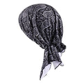 KAKU NANU Women Turban Chemo Beanies Pre Tied Caps Baggy Slouchy Headwear Sleep Scarf - color: Black Tied