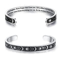 TONY & SANDY Inspirational Bracelets for Women Teen Girls Personalized Gifts for Daughter Granddaughter Mom Sister Friends Stainless Steel Engraved Cuff Birthday Easter Christmas - style: A - Daughter Gifts - Sun & Moon - Never forget that I love you...