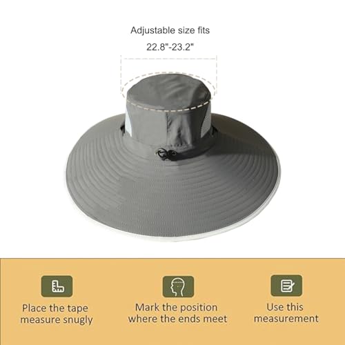 Leotruny Men Wide Brim Sun Hats UPF50+ Waterproof Breathable Bucket Hat for Fishing, Hiking, Camping - color: C07-khaki Ink