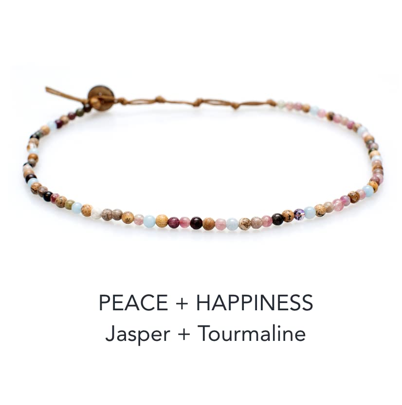 Lotus and Luna 7 Chakra Necklace for Women - Healing Crystal Necklace with Genuine Stones (Master Healer) to Bring Balance and Healing to Mind and Body - Handmade Jewelry Gift - style: Peace + Happiness