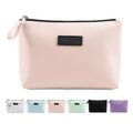 MAANGE Cosmetic Bags for Women Small Makeup Bag for Purse Pu Leather Makeup Pouch Travel Makeup Bag with Zipper Make Up Bag for Travelling - color: Light Pink
