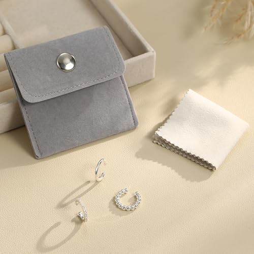 LOYALLOOK Ear Cuff Earrings for Women 14K Gold Plated Ear Cuffs Non Piercing Clip on Cartilage Earring Trendy Fake Earrings Hypoallergenic Huggie Hoop Clip Cuff Earring Lightweight - color: silver-simple A