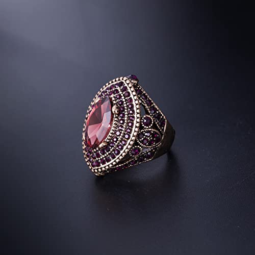 Women Ring - 32mm Turkish Style Gemstone Women Jewelry J0769 - color: Purple