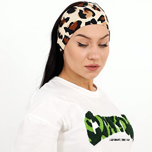 RITOPER Workout Wide Headbands for Women Non Slip, Super Soft Yoga Running Exercise Head Bands, Elastic Sweat Band Hair Bands for Women's Hair, Womens Solid Headband Hair Wrap - color: boho-black2