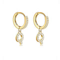 14K Gold Plated Cubic Zirconia Initial Earrings Delicate Small Hoop Earrings Hypoallergenic Letter Earrings for Women - style: Q