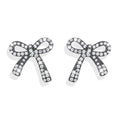 Rhinestone Bow Earrings for Women, Elegant Bridal Jewelry Statement Drop Dangle Earrings, Wedding Guest Dress Matching Accessories, Bridesmaid Gift, Sparkling Party Costume Outfit - color: A3:Black Bow Stud Earrings