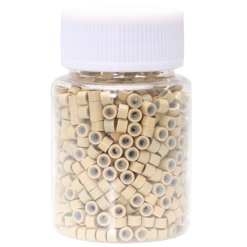 NIACONN 1000Pcs 4mm Blonde Hair Tinsel Beads, Microlink Rings I Tip Hair Extension Beads with Silicone Lined - color: Blonde, size: 4mm
