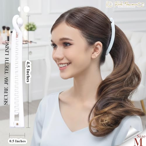 RC ROCHE 6 Pcs Banana Hair Clip Thin Hair Fine Ponytail Maker No Slip Small Claw for Women Secure Grip Jaw Clamp Cute Strong, Medium Black and White - color: Black&White
