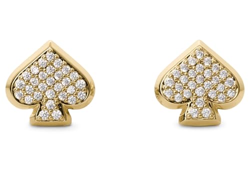 kate spade new york Everyday Spade Studs - color: Clear/Gold Pave