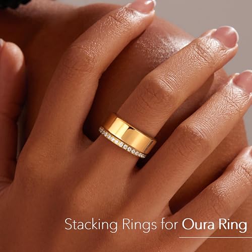 Gelbesty 925 Sterling Silver Wedding Band for Women, Gold Promise Eternity Engagement Rings for Her, Non Tarnish Silver Stackable Thumb Pinky Band for Oura Ring Size 4/5/6/7/8/9/10/11 - color: Gold, size: 6