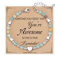 TONY & SANDY Tiny Beaded Bracelets for Women, Sometimes You Forget You're Awesome Gift, Unique Gifts for Women, Mom, Daughter, Wife, Coworker, Best Friend, Bestie, Granddaughter - style: Amazonite