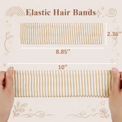 TERSE Stripe Headbands for Women Trendy Hair Accessories: Cute Head Bands for Women's Hair Fashion Hairbands 6PCS - color: Headbands Color- Stripe Print