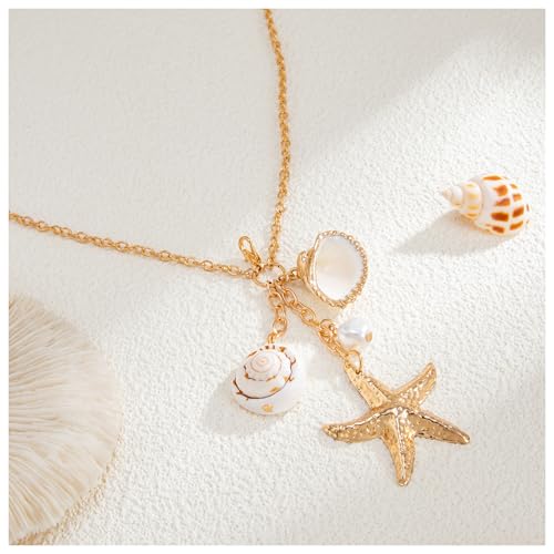 Summer Beach Ocean Pearl Waist Chain,Bikini Seashell Body Chain Jewelry,Pearl Tassel Belly Chain,Festival Rave Starfish Chest Jewelry for Women - color: White