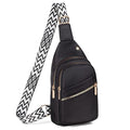 Xsecnua Crossbody Sling Bag Small Sling Backpack, Cross Body Bag Chest Bag for Women Men Travel Hiking Daypack - color: D-black