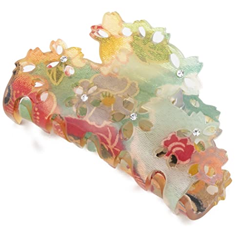 Hair Claw Clip for Women Girls Flower Banana Cute Kawaii Aesthetic Small Hair Clip for Thin Hair (182SAKURA Small/Blue) - color: 182SAKURA small / Blue