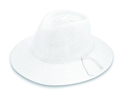 Wallaroo Hat Company Women's Victoria Fedora – UPF 50+ UV Protection, Wide Brim, Packable & Adjustable Sun Hat - color: White, size: Medium