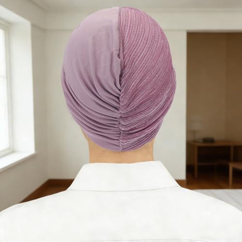 XYIYI Chemo Headwear Turban for Women, Cancer Patients Head Wrap Cover Hat for Hair Loss - color: Purple