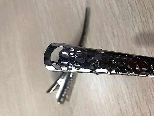 Duck Bill Clip Color Silvery Flower Shaped 5.1" Length Large Size without Teeth Pack of 4
