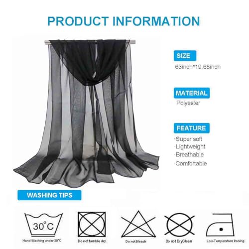 Xyueanlo Scarfs for Women Fashion Scarves Print Pattern Lightweight Sunscreen Scarf Wraps Shawls - color: Black