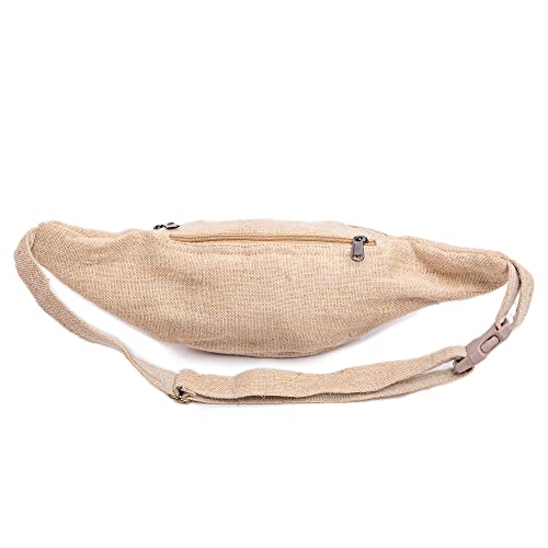 Freakmandu Eco-Friendly Boho Hippie Style Hemp Fanny Pack White Hip Waist Bag for Hiking Running Jogging (Nirvana) - color: Nirvana
