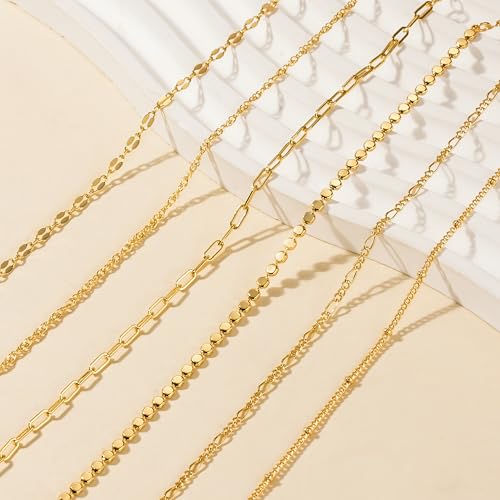 Tewiky Waterproof Gold Bracelets for Women Non Tarnish - Dainty Stack 14K Gold Plated/Sterling Silver Chain Bracelets Set Adjustable Trendy Jewelry for Women - style: Style C