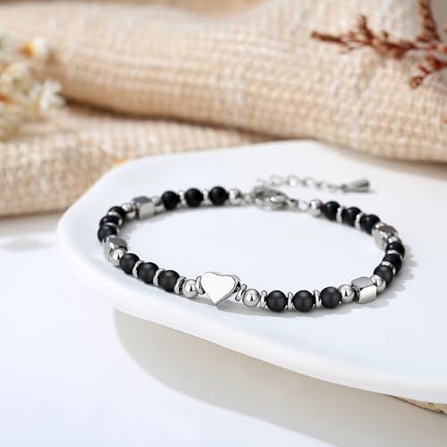 TONY & SANDY Tiny Beaded Bracelets for Women, Sometimes You Forget You're Awesome Gift, Unique Gifts for Women, Mom, Daughter, Wife, Coworker, Best Friend, Bestie, Granddaughter - style: Black Onyx