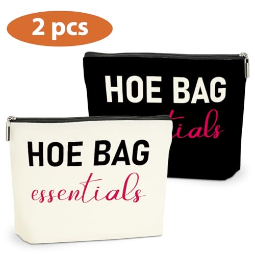 2 PCS Funny Gifts for Women Makeup Bag, Birthday Fun Hostess Gift for Women Girls Friends Cosmetic Bags Gag Gifts Girls Weekend Overnight Makeup Funny Travel Pouch, Black White - color: Multicolor 0080