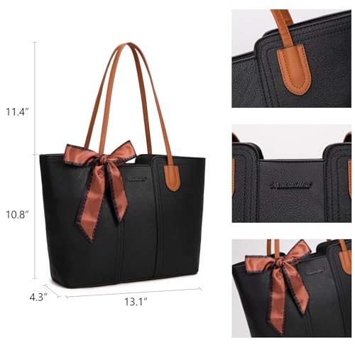Montana West Tote Bags for Women Top Handle Satchel Purses - color: Jet Black