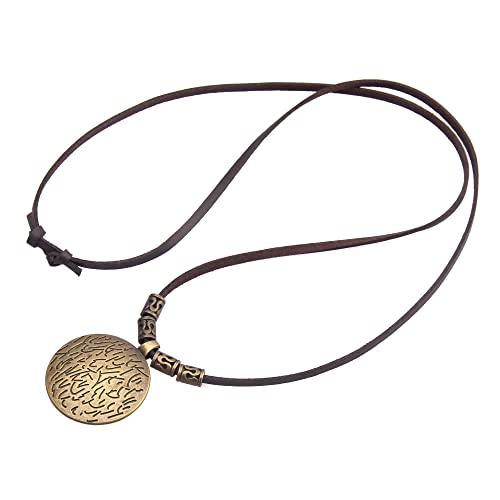 GelConnie Leather Cord Necklace Chain Multilayer Wooden Pendant Necklaces Vintage Jewelry Boho Long Sweater Necklace for Women Men - color: Boho Long Necklace