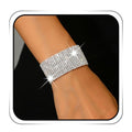 ACEDRE Rhinestone Bracelet Silver Bling Diamond Rows Chain Bracelets Jewelry for Women