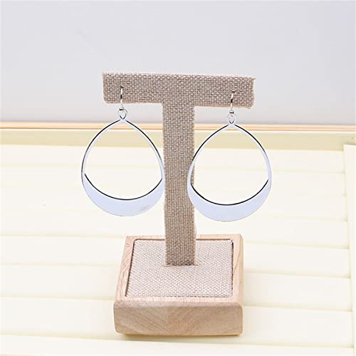 MALOYANVE Teardrop Earrings for Women Boho Fashion Large Gold Silver Waterdrop Simple Lightweight Hollow Metal Drop Dangle Statement Earrings Jewelry Gifts - color: Silver