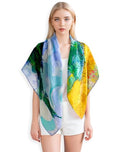 PoeticEHome Cashmere Scarf Wrap 36"x36" - Featherlight & Wrinkle-Free Artistic Square Shawl for Travel & Office, Gift Ready - color: Wheat Field With Cypresses - 36"
