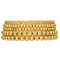 Gold Bracelets for Women 14K Gold Plated Beaded Non Tarnish Bracelets Stretch Bead Ball Bracelet Stack Set Jewelry for Gifts - color: D SET 6PC