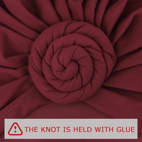 African Women Turban Caps Pre-Tied Twisted Turbans Head Scarf for Women Hair Wraps Cover Beanie Cancer Chemo Headwear - color: 1 Pack Twisted Braid: Burgundy
