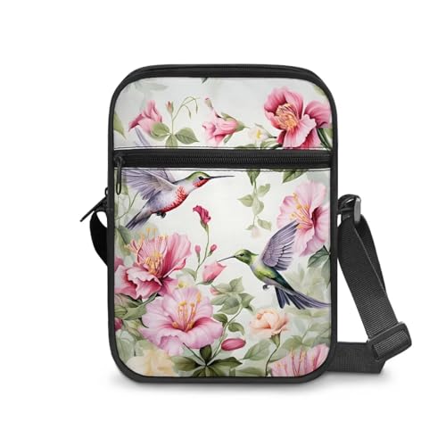 Womens Crossbody Bag Cell Phone Purse Wallet Small Shoulder Handbag for Workout Travel Gym - color: Hummingbird