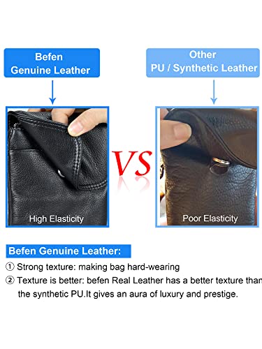 befen Genuine Leather Small Crossbody Bags for Women Cell Phone Bag Cross Body Purses,Silver Zipper - color: Brown