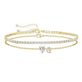 Gold Initial Ankle Bracelets for Women Waterproof 14K Gold Filled Layered Anklets for Women Non Tarnish Women's Anklets Adjustable Large Ankle Summer Beach Foot Jewelry - style: Gold-G