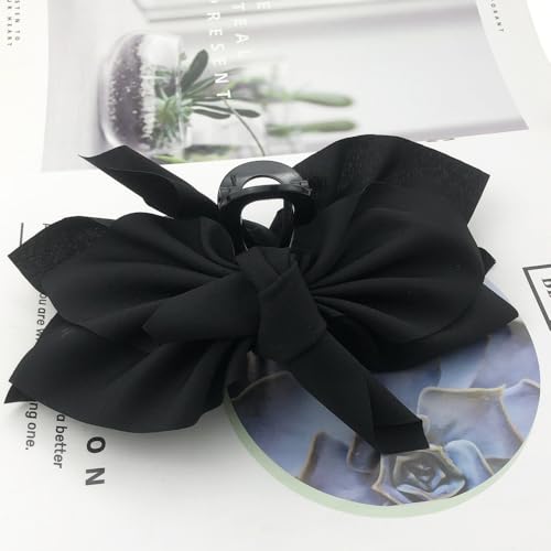 3 PACK Large Bow Western Hair Claw Clips,Boho Bandana Hair Bows Clips for WomenThick Hair Non-slip Hair Accessories for Girls - color: Black,White,Red