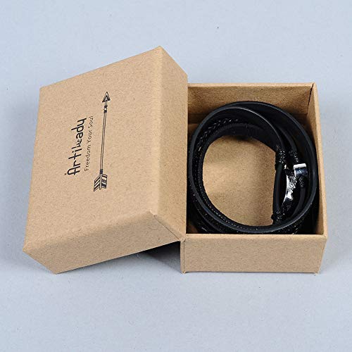 Artilady Leather Wrap Bracelets for Women - Pearl Bracelets Handmade Clasp Bangle Bracelet with Beads Jewelry Gift for Women and Mother - style: Black with druzy