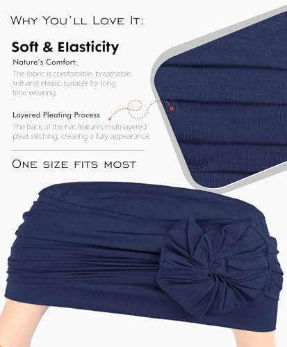Chemo Headwear for Women Cancer Patients Lightweight Head Coverings for Hair Loss Seasonal - color: Navy