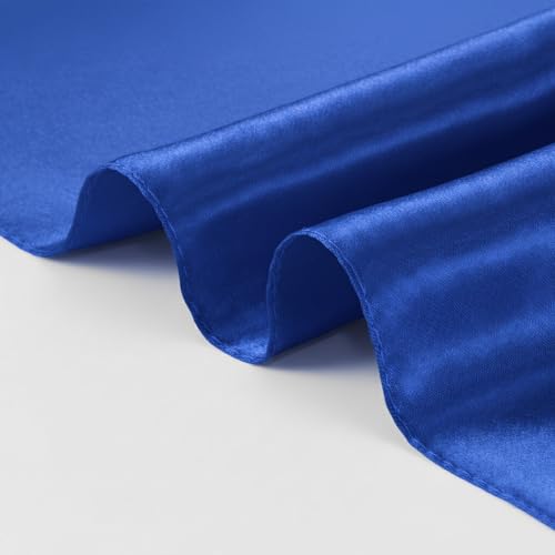 QBSM Womens 23.6 inch Satin Silk Feeling Formal Square Neck Scarf Head Hair Wraps Kerchief - color: Blue