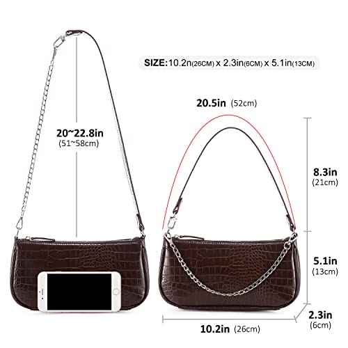 Loiral Small Purse for Women, Retro Classic Tote HandBag Shoulder Bags Clutch Purse - color: Brown