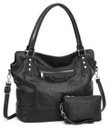 TANTOMI Tote Bag for Women Vegan Leather Purses and Handbags Ladies Waterproof Big Shoulder Bag for Travel - color: Black.d