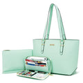 Purses And Wallets Set For Women Work Tote Satchel Handbags Shoulder Bag Top Handle Totes Purse With Matching Wallet - color: A56-3pcs/Set Green